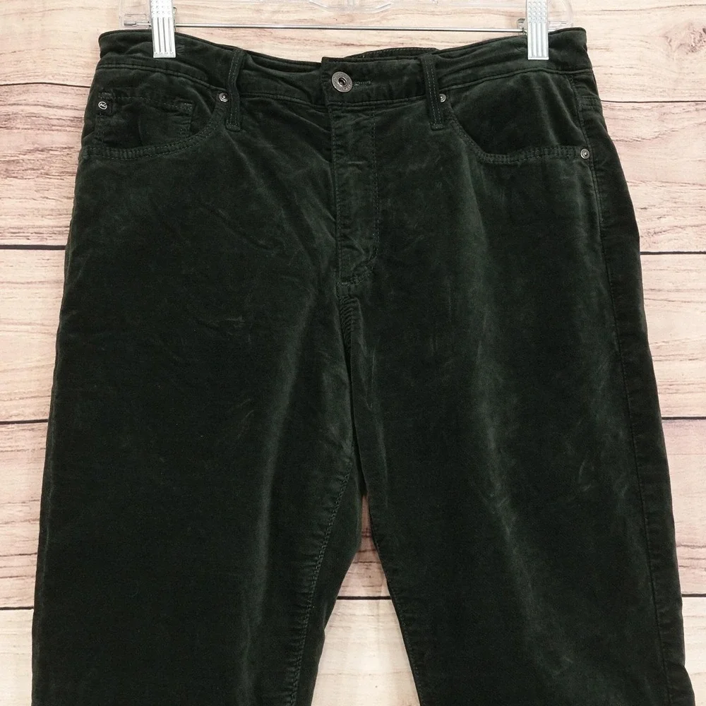 AG Adriano Goldschmied Pants Womens 30R Green Velvet The Farrah Skinny 30x29.5